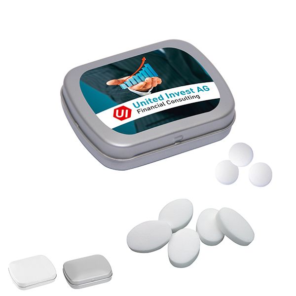 MINI-Klappdose mit Pfefferminzpastillen, 20g