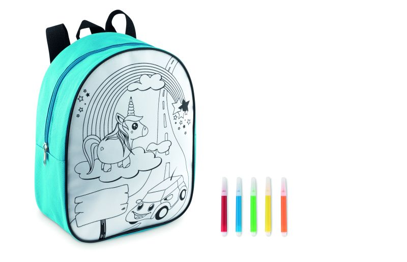 Rucksack mit 5 Filzstiften BACKSKETCHY